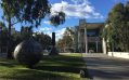 Public artwork in gardens in front of art gallery. NGA