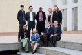 Winners of the 2024 Prime Minister's Literary Awards: 024 Prime Minister's Literary Awards. From left, back row: Ryan Cropp, Andre Dao, Cecelia Edwards, Penny Smith and Amy Crutchfield. From left, front row: Leah Leaman, Daniel Browning, Will Kostakis and Gregory Crocetti. Five people are standing, another four sit in front of them, in the forecourt of Parliament House, Canberra.