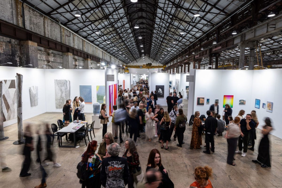 crowd of people viewing an art fair, Sydney Contemporary