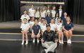 2024 Youth Dance Festival mentor and hip hop choreographer Jonah Lamond with St Mary MacKillop College students. Jonah is posing with a group of students.