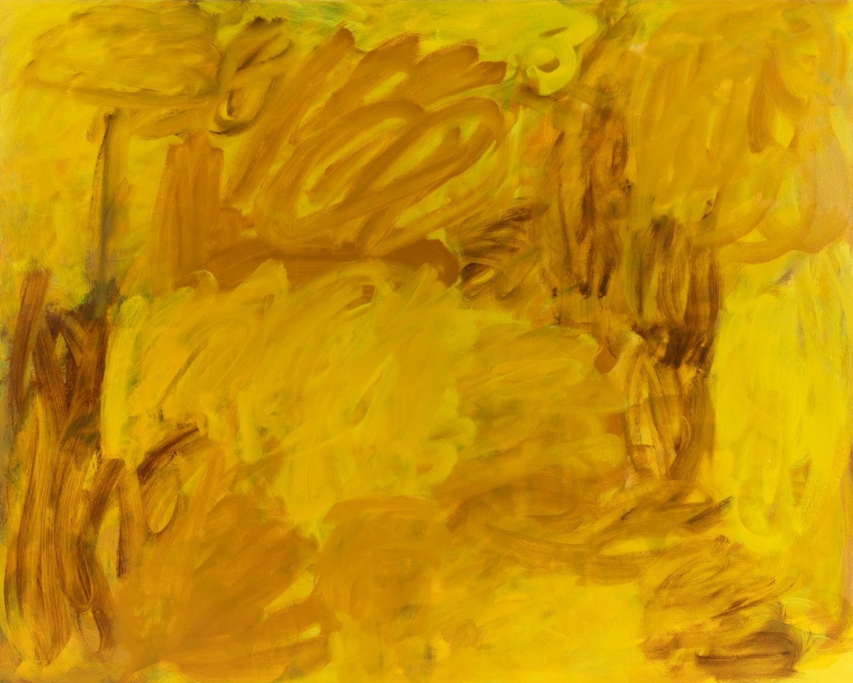 Yellow abstract painting. women artists