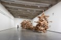 Isabel & Alfredo Aquilizan, 'REFLECTIONS/HABITATIONS', 2025. Installation view, 'Thinking together: Exchanges with the natural world', Bundanon, 2025. A large sculpture made from recycled cardboard in minimal gallery setting. Aquilizan