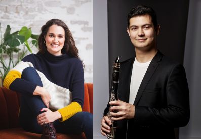 L-R: Soprano Claire de Sévigné and clarinettist Lloyd Van’t Hoff made beautiful music together at Adelaide Festival 2025.